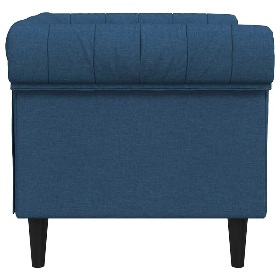 Fauteuil Chesterfield bleu tissu - 5