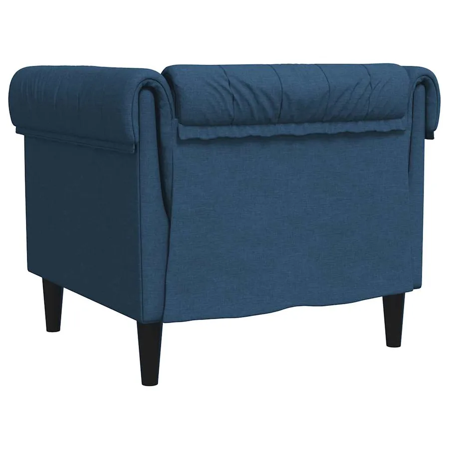 Fauteuil Chesterfield bleu tissu - 6
