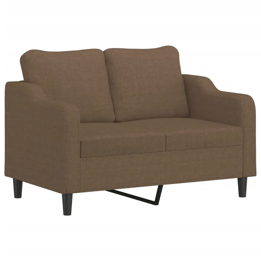 Ensemble de canapés 2 pcs avec coussins Marron Tissu - 3