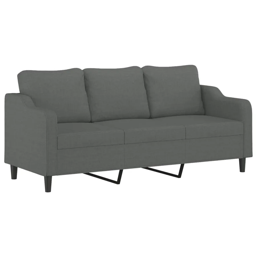 Ensemble de canapés 2 pcs coussins gris foncé tissu - 4