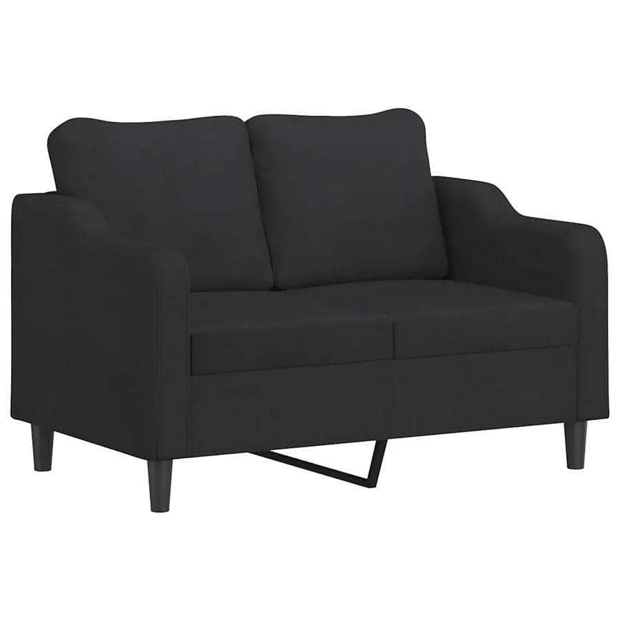 Canapé 2 places avec oreillers décoratifs noir 120 cm tissu - 4