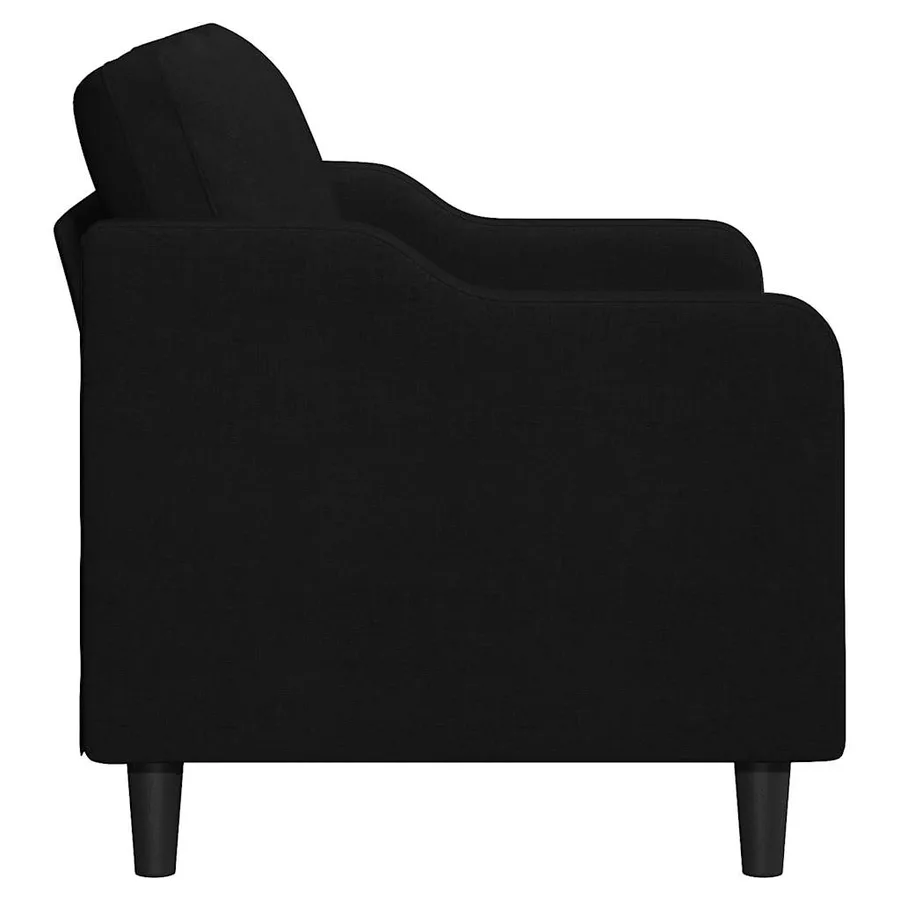 Canapé à 2 places Noir 120 cm Tissu - 4