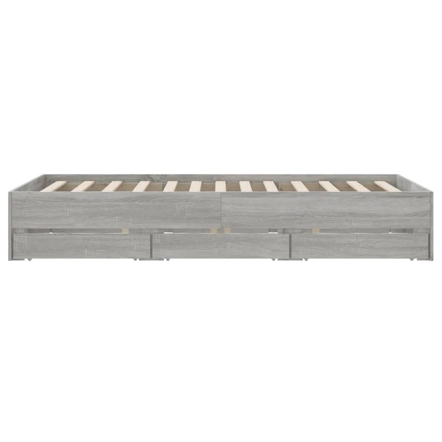 Cadre de lit avec tiroirs sans matelas sonoma gris 120x190 cm - 7