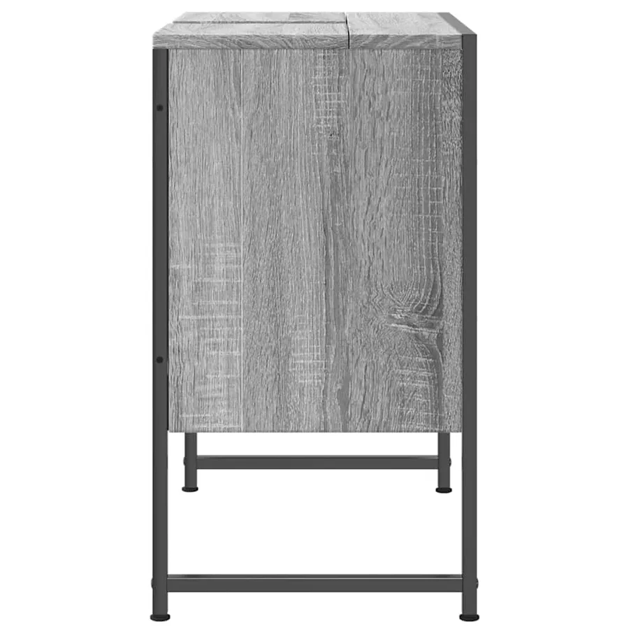 Armoire lavabo de salle de bain sonoma gris 60x33x60 cm - 7