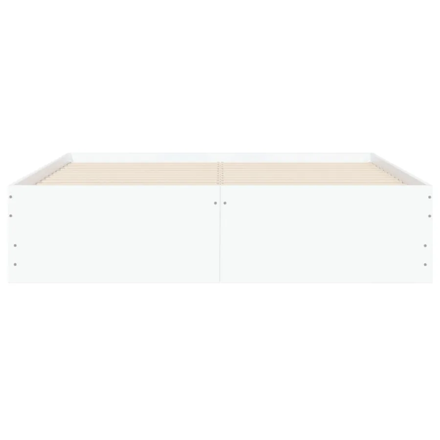 Cadre de lit avec tiroirs sans matelas blanc 120x190 cm - 6