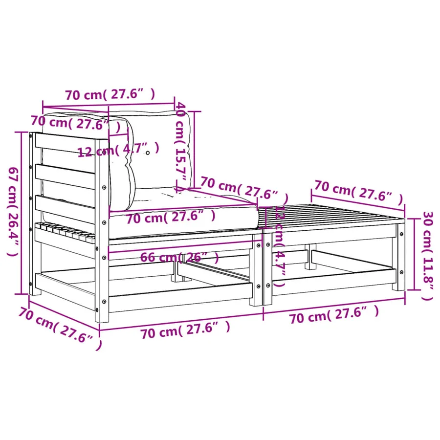 Canapé d'angle de jardin avec coussins et repose-pieds - 11