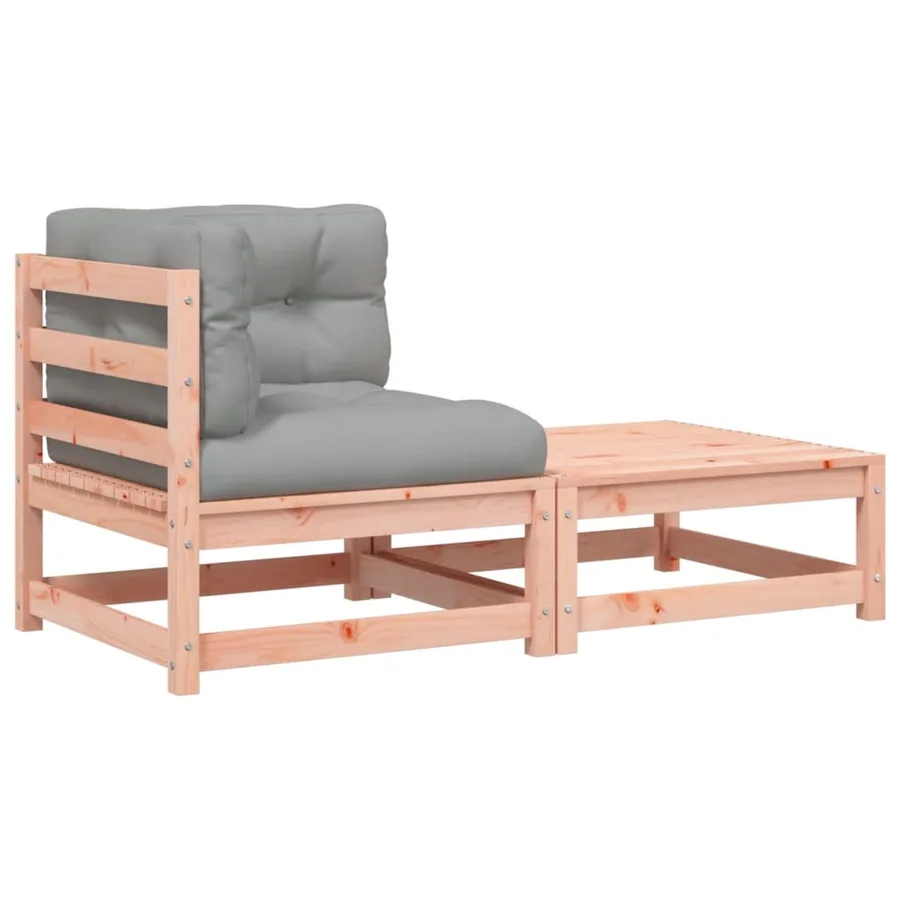 Canapé d'angle de jardin avec coussins et repose-pieds - 2
