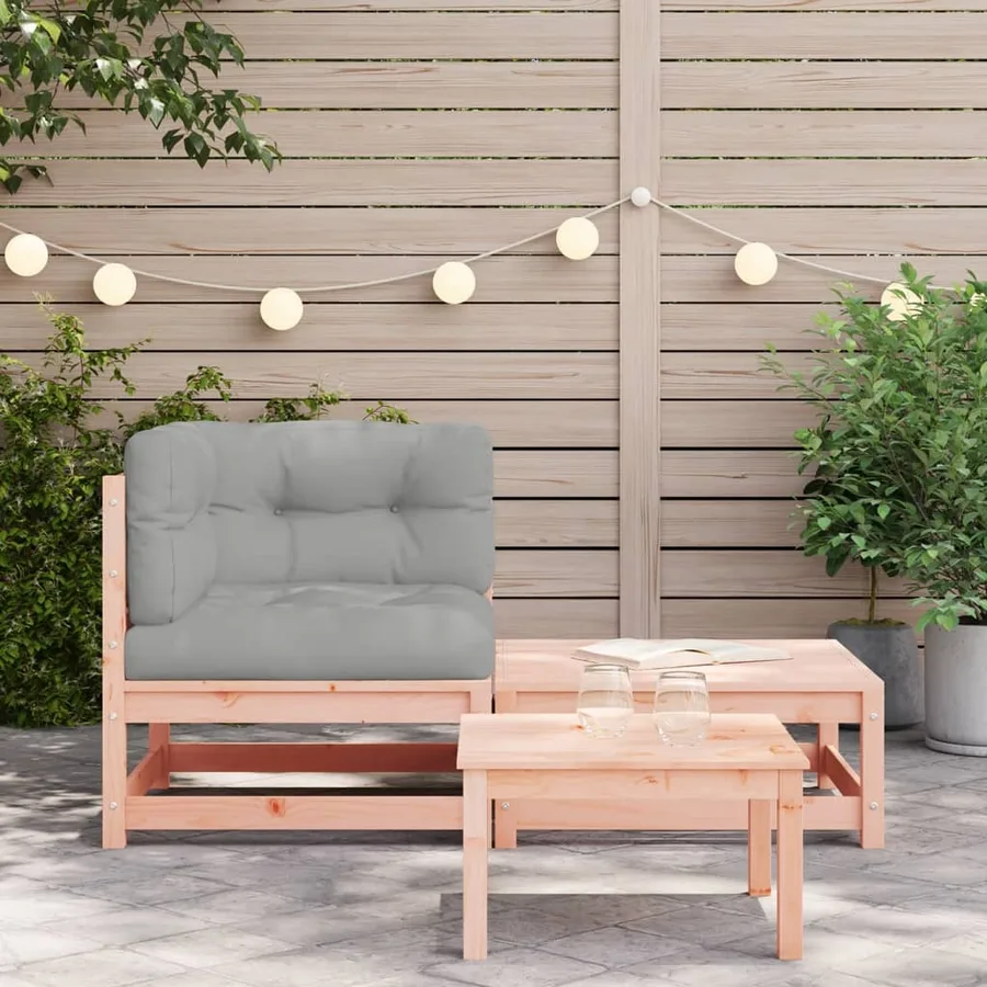 Canapé d'angle de jardin avec coussins et repose-pieds - 3