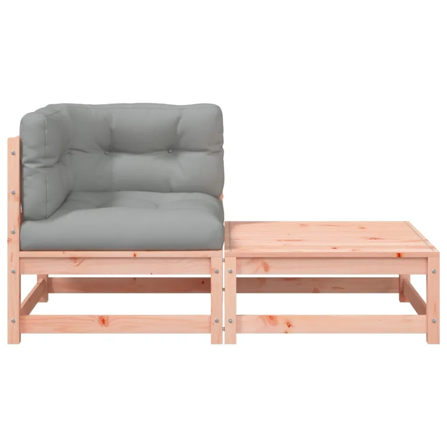 Canapé d'angle de jardin avec coussins et repose-pieds - 5