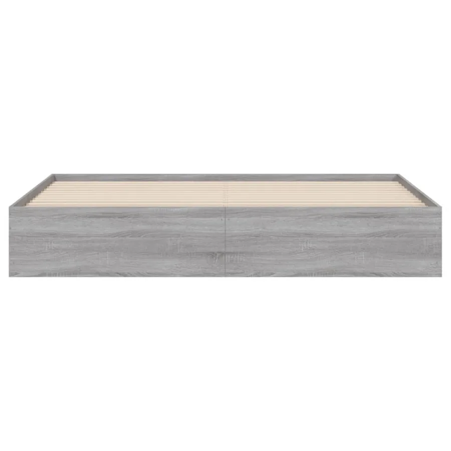 Cadre de lit avec tiroirs sans matelas sonoma gris 200x200 cm - 6