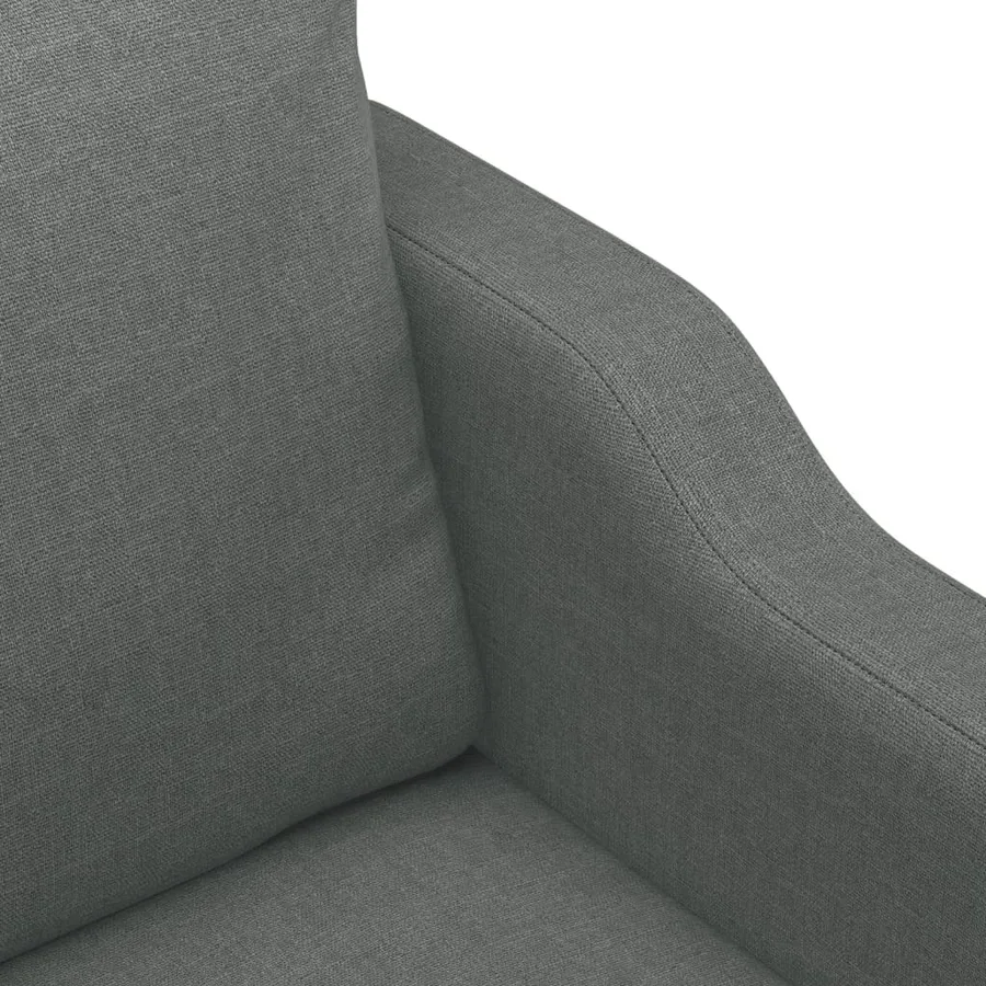 Canapé à 2 places Gris foncé 140 cm Tissu - 6