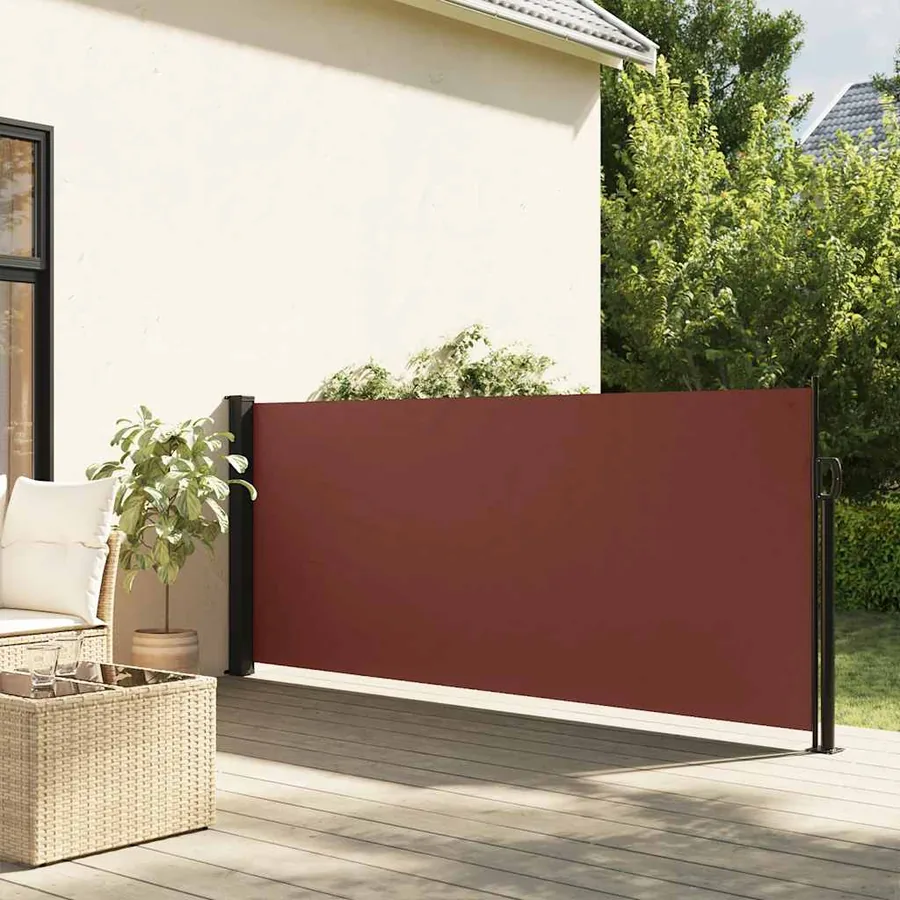 Auvent latéral rétractable marron 100x300 cm