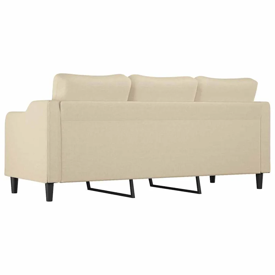 Canapé à 3 places Crème 180 cm Tissu - 5