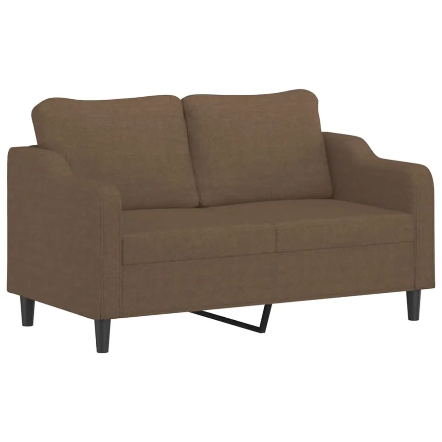 Ensemble de canapés 2 pcs avec coussins marron tissu - 3