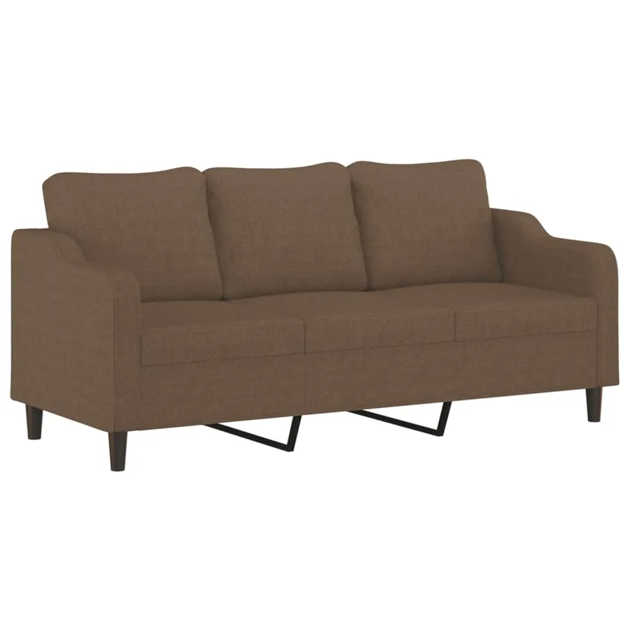 Ensemble de canapés 2 pcs avec coussins marron tissu - 4
