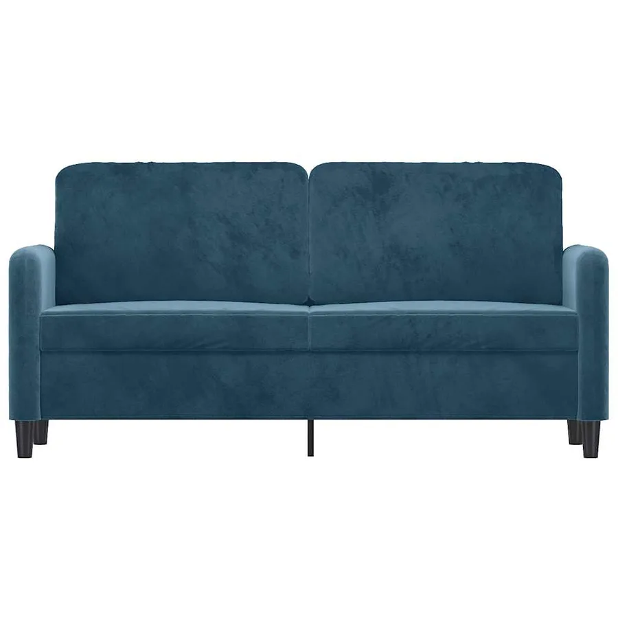 Canapé à 2 places Bleu 140 cm Velours - 3