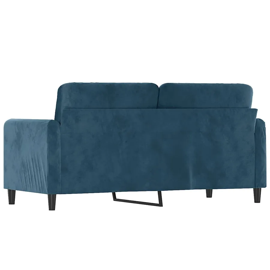 Canapé à 2 places Bleu 140 cm Velours - 5