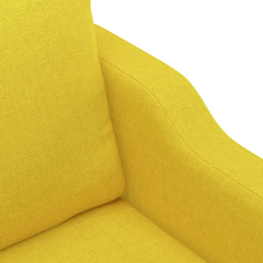 Ensemble de canapés 4 pcs avec coussins Jaune clair Tissu - 7