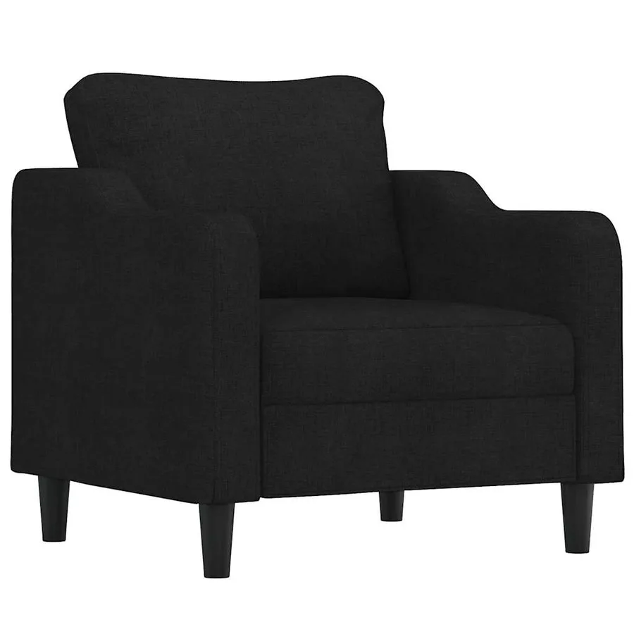 Ensemble de canapés 3 pcs avec coussins Noir Tissu - 3
