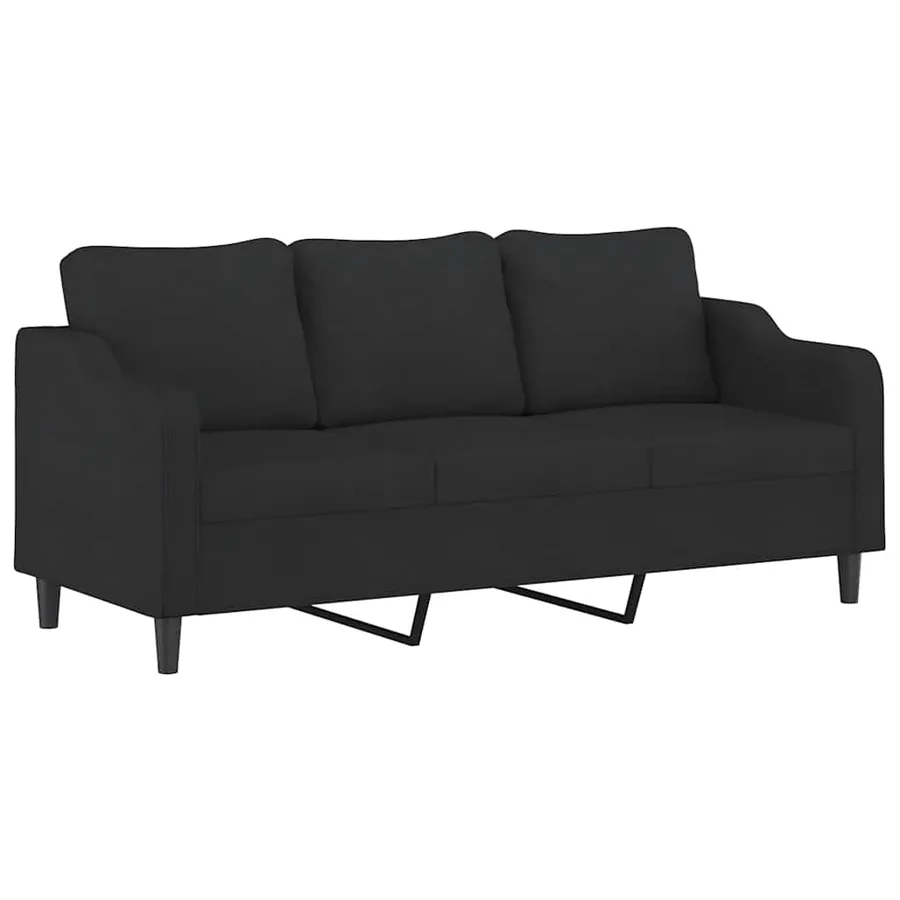 Ensemble de canapés 3 pcs avec coussins Noir Tissu - 5
