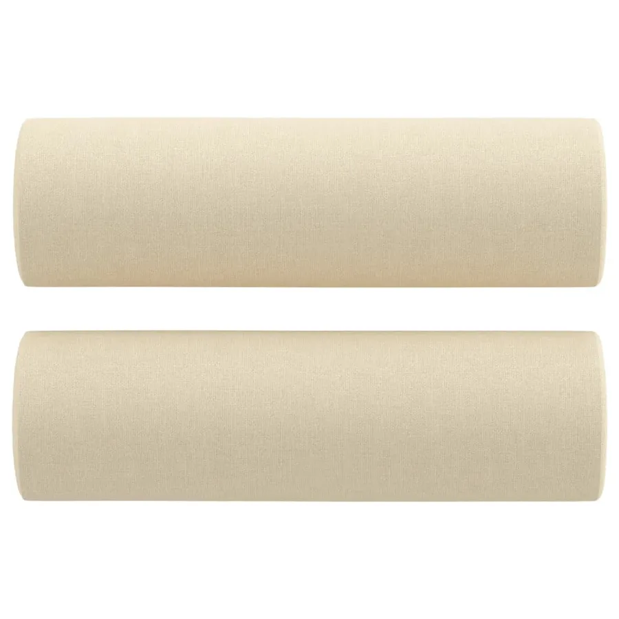 Ensemble de canapés 3 pcs avec coussins crème tissu - 7