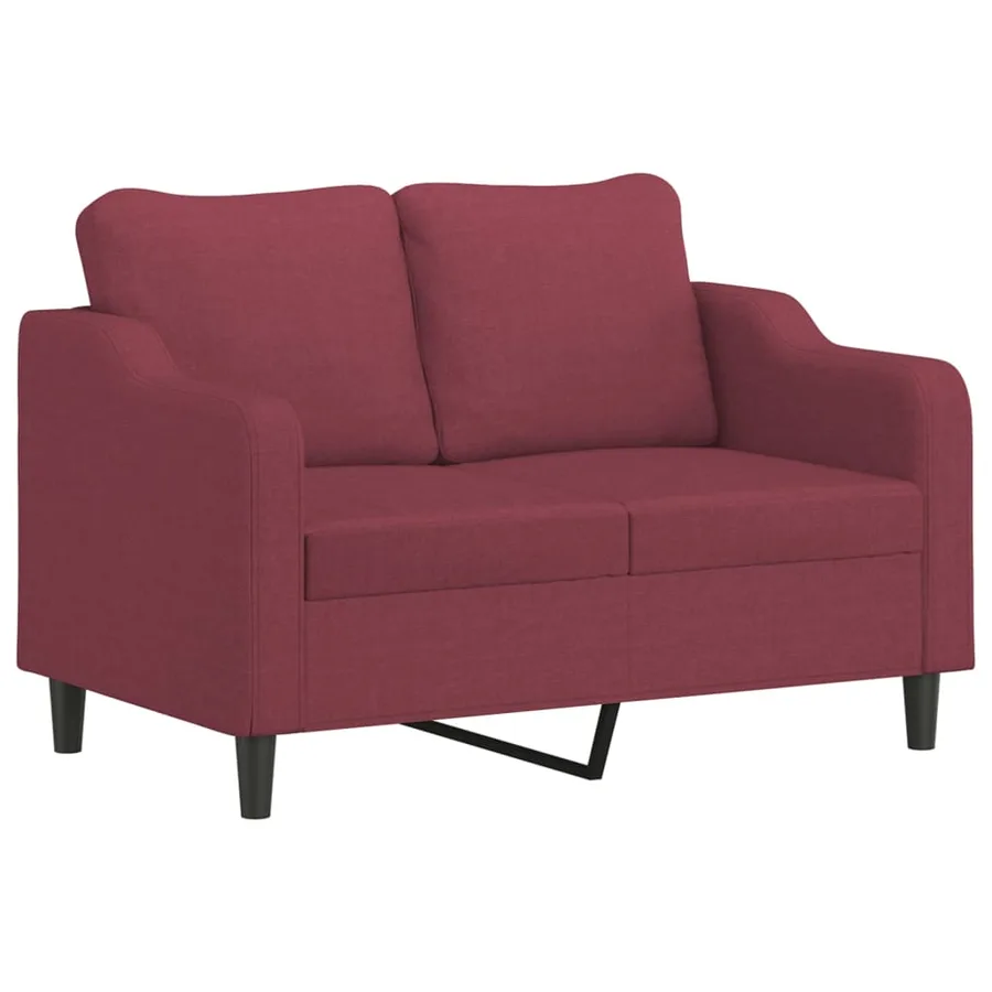 Ensemble de canapés 3 pcs avec coussins Rouge bordeaux Tissu - 4