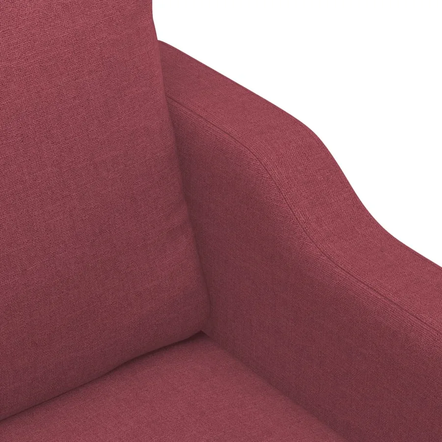 Ensemble de canapés 3 pcs avec coussins Rouge bordeaux Tissu - 6