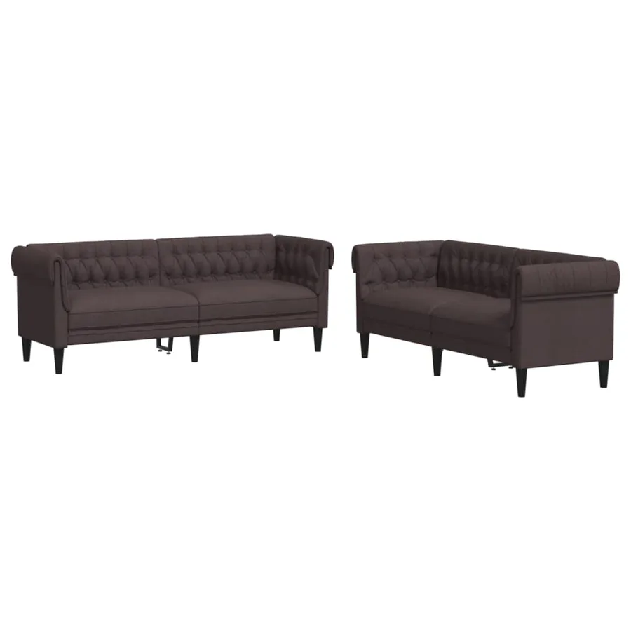 Ensemble de canapés 2 pcs marron foncé tissu - 2