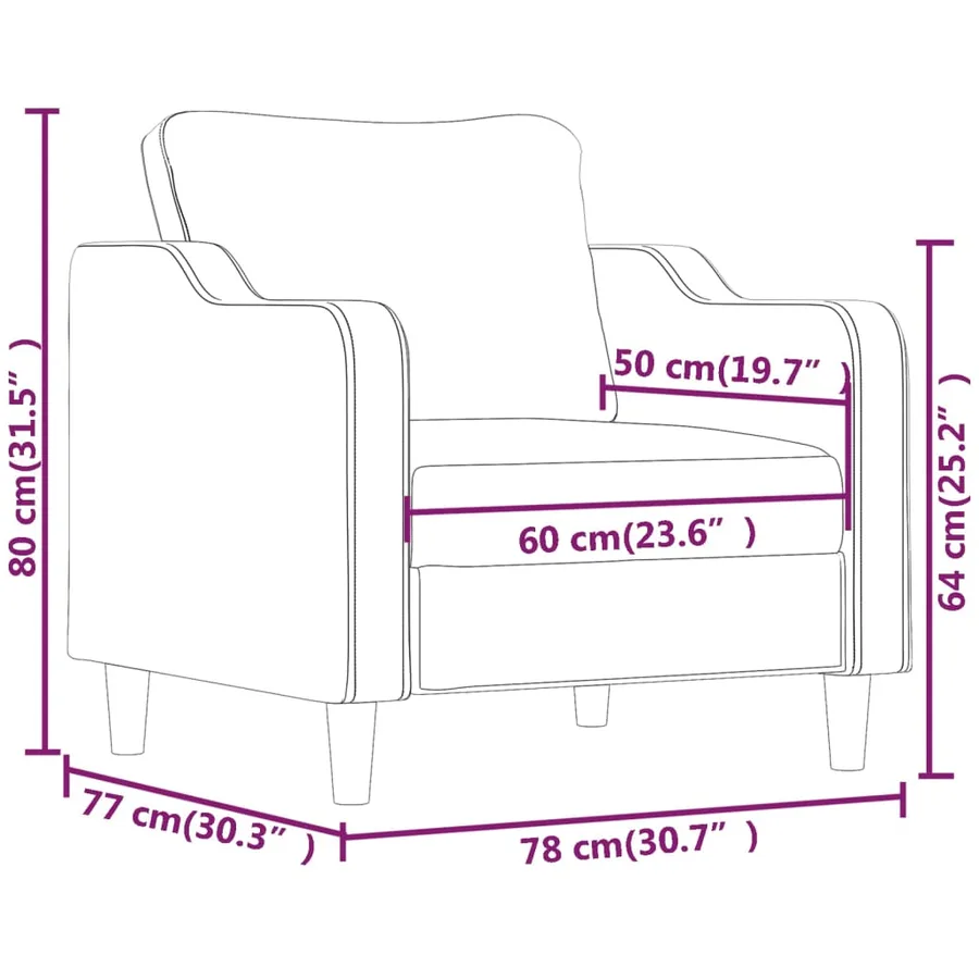 Fauteuil Gris clair 60 cm Tissu - 8