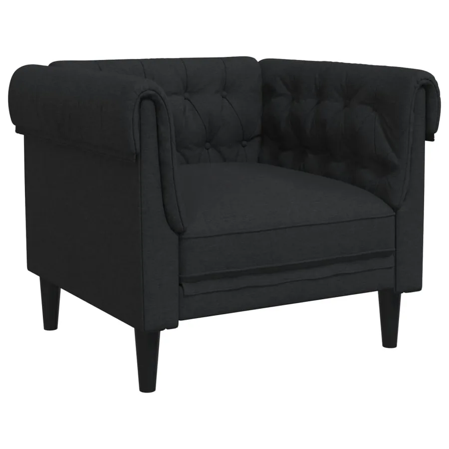 Ensemble de canapés 3 pcs noir tissu - 4