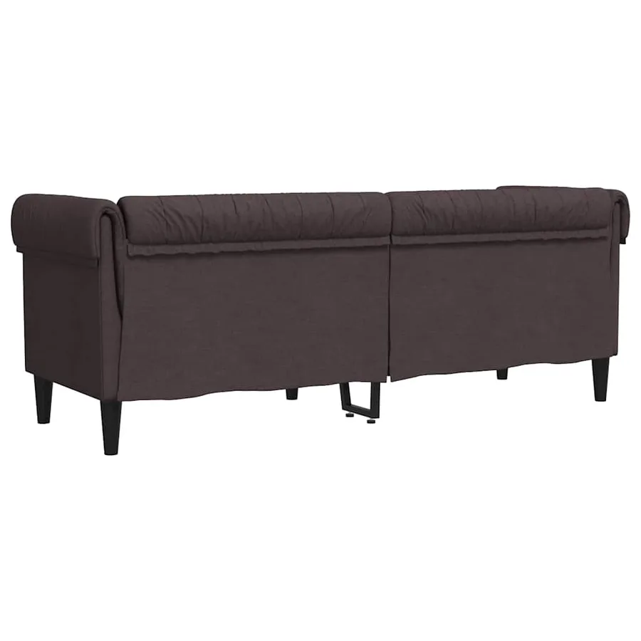 Canapé Chesterfield 3 places marron foncé tissu - 6