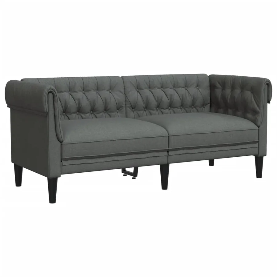 Ensemble de canapés 2 pcs gris foncé tissu - 4