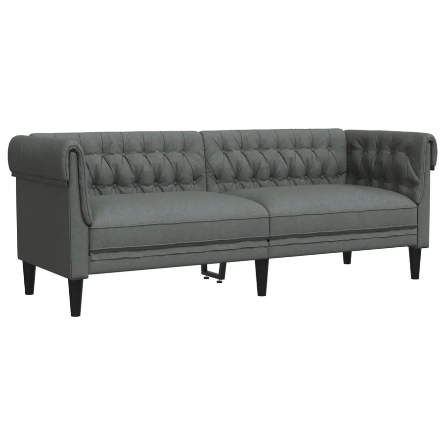 Ensemble de canapés 2 pcs gris foncé tissu - 5
