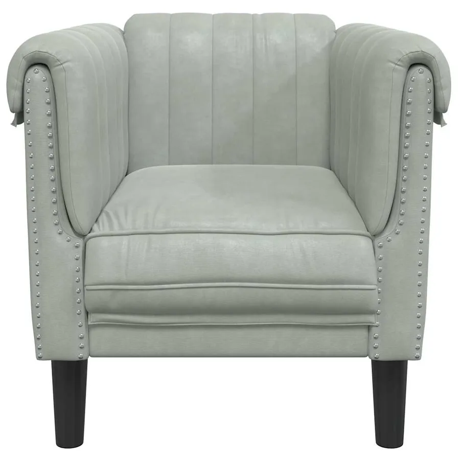 Fauteuil gris clair Velours - 4