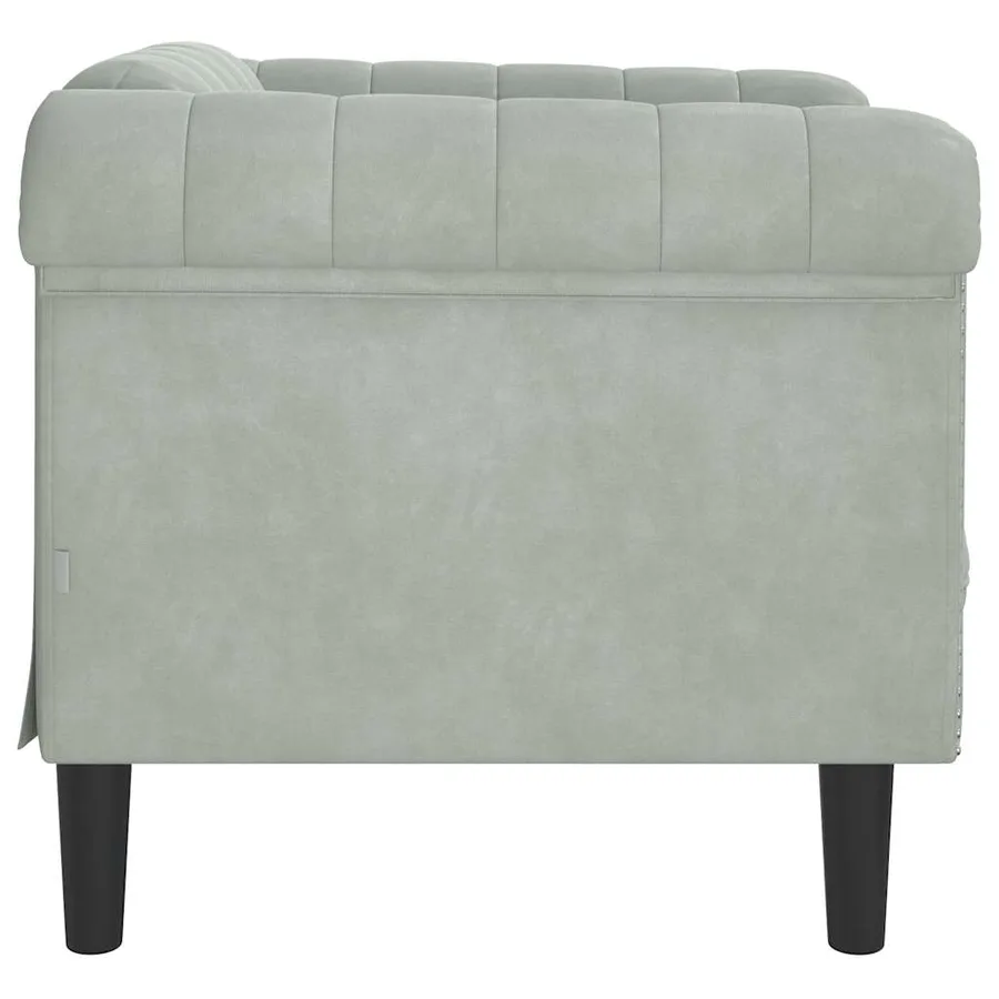Fauteuil gris clair Velours - 5