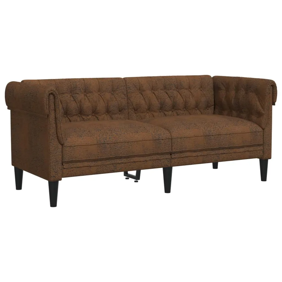 Ensemble de canapés 2 pcs marron tissu - 4