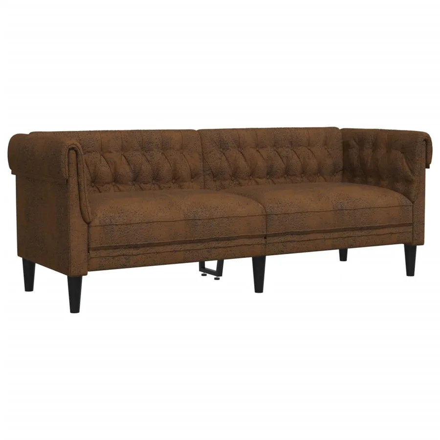Ensemble de canapés 2 pcs marron tissu - 5