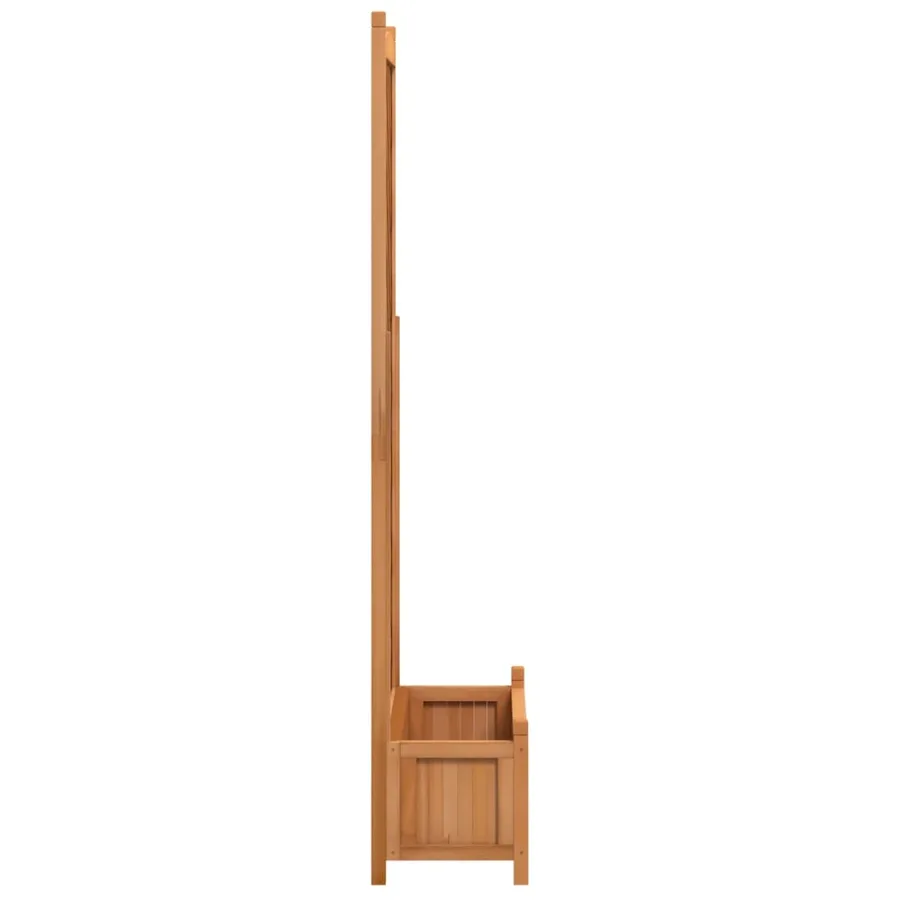 Jardinière avec treillis marron bois massif de sapin - 5