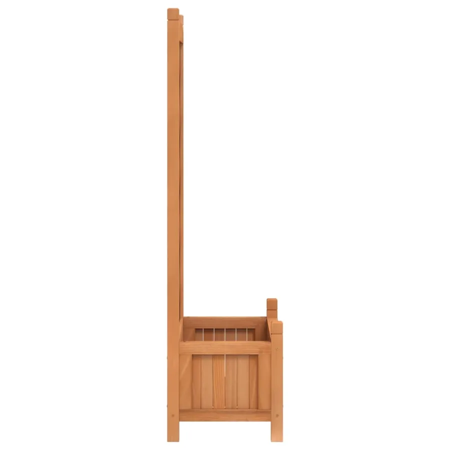 Jardinière avec treillis marron bois massif de sapin - 5