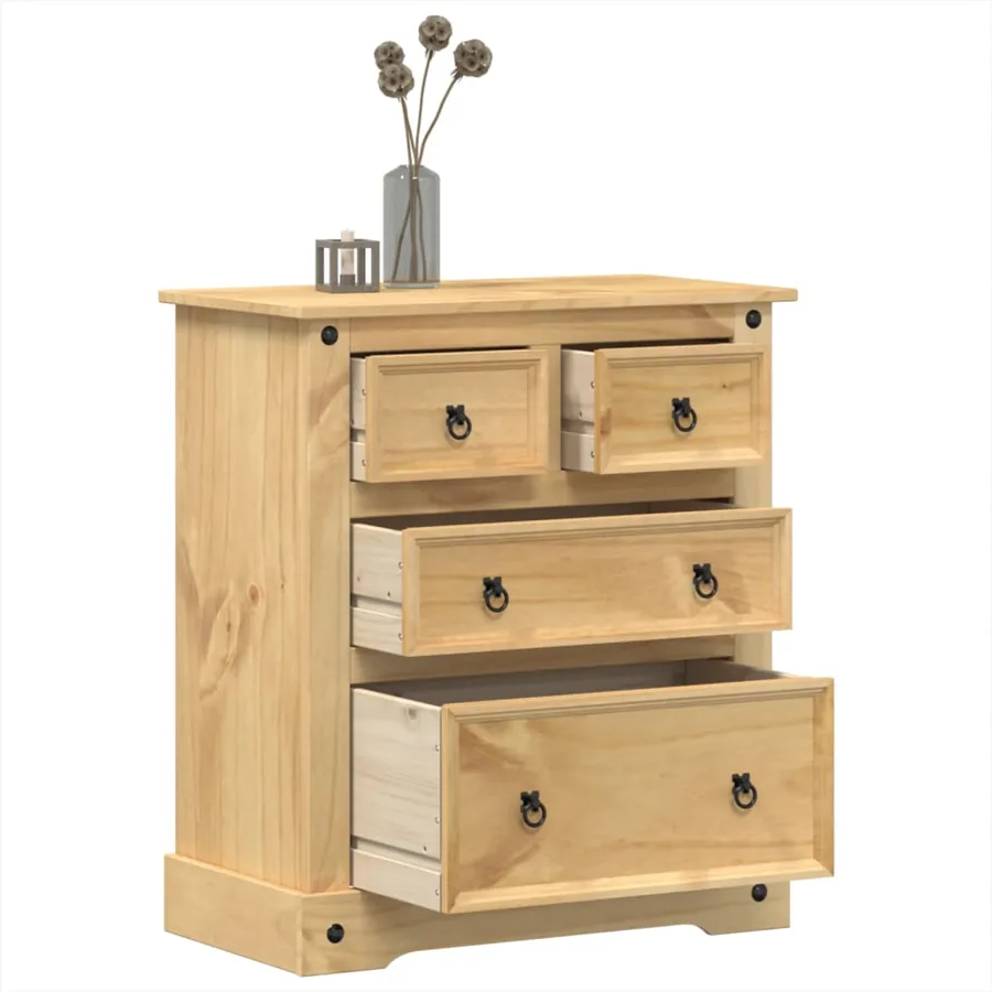 Commode Corona 80x43x91 cm bois massif de pin