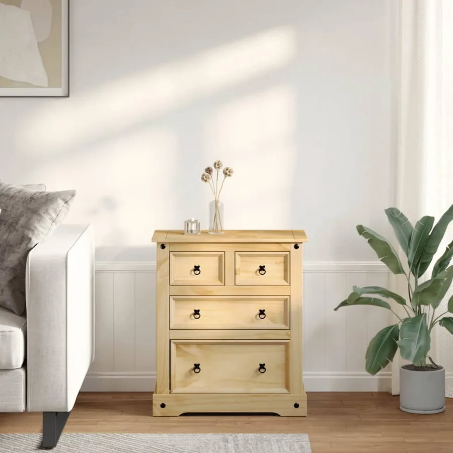 Commode Corona 80x43x91 cm bois massif de pin - 3