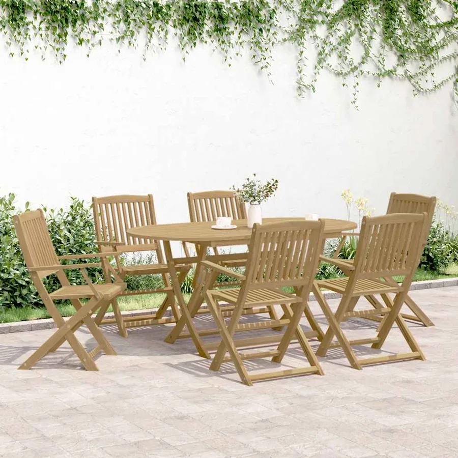 Chaises de jardin pliantes lot de 6 54x61x88 cm bois d'acacia - 3