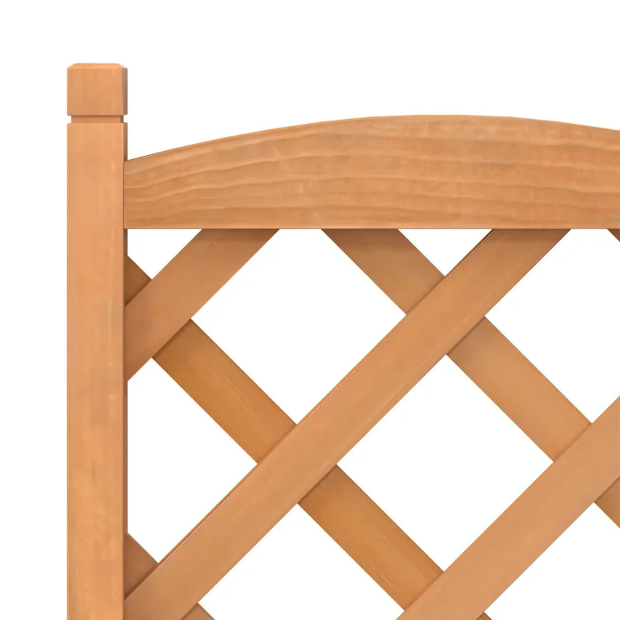 Jardinière avec treillis et roues marron bois massif de sapin - 7