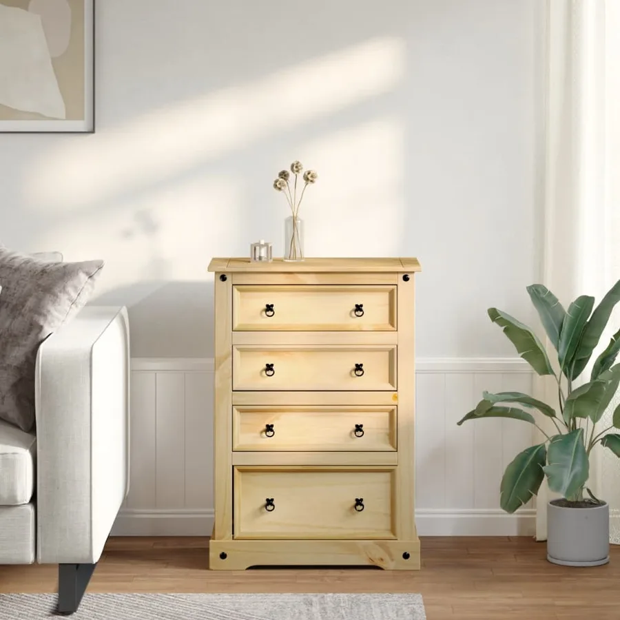 Commode Corona 80x43x114 cm bois massif de pin - 3