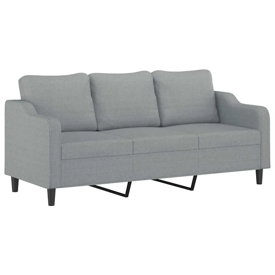 Ensemble de canapés 3 pcs coussins gris clair tissu - 4