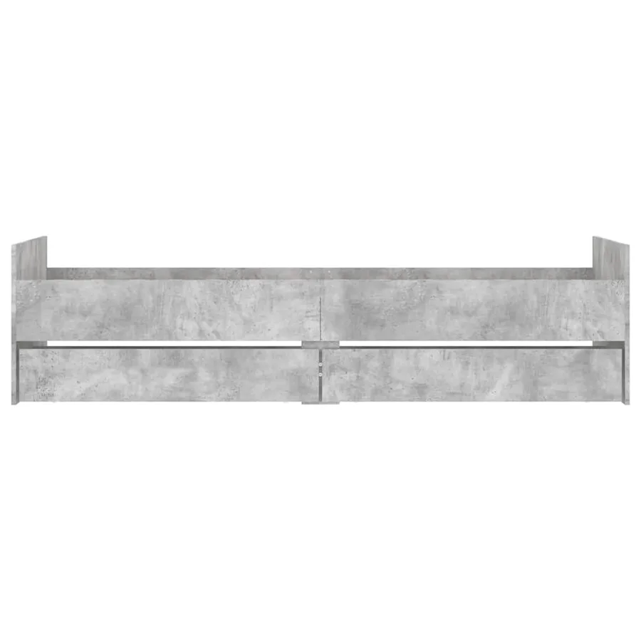 Cadre de lit avec tiroirs sans matelas gris béton 90x190 cm - 6
