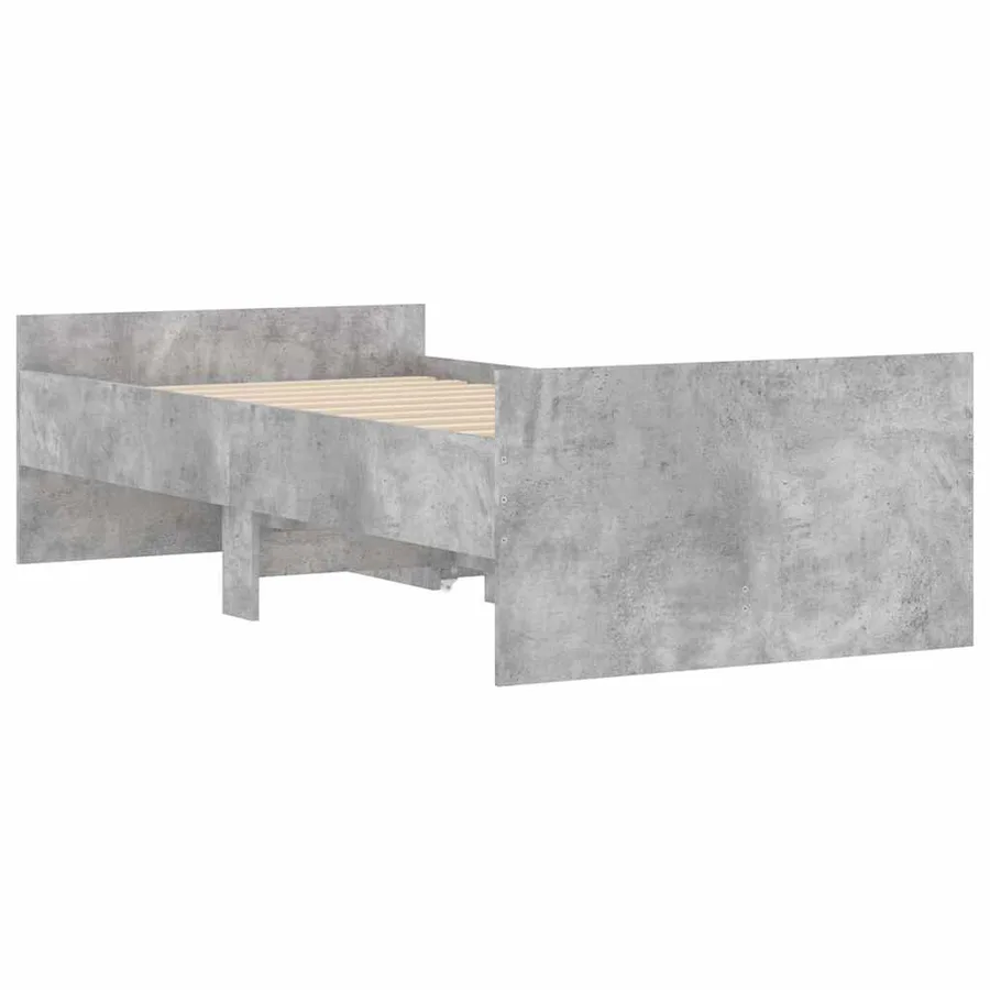 Cadre de lit avec tiroirs sans matelas gris béton 90x190 cm - 8