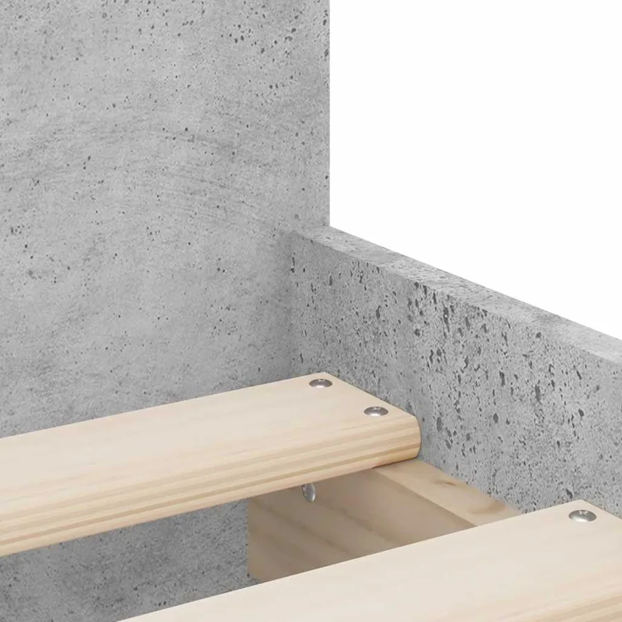 Cadre de lit avec tiroirs sans matelas gris béton 90x190 cm - 9