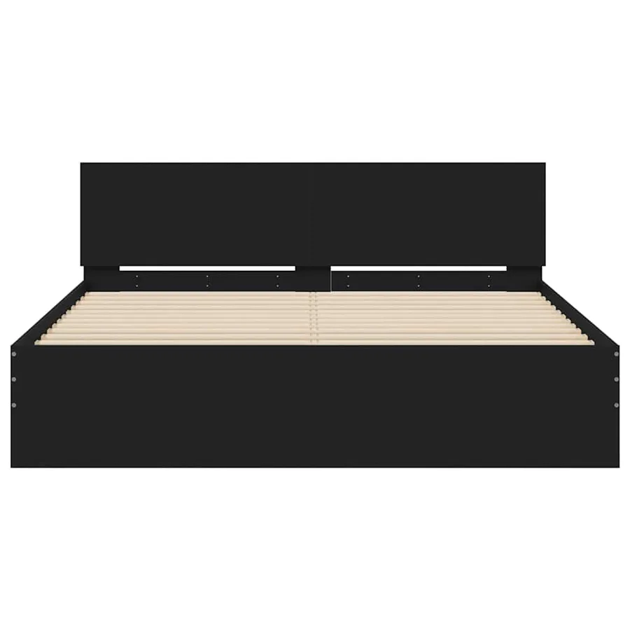 Cadre de lit sans matelas noir 140x190 cm - 5