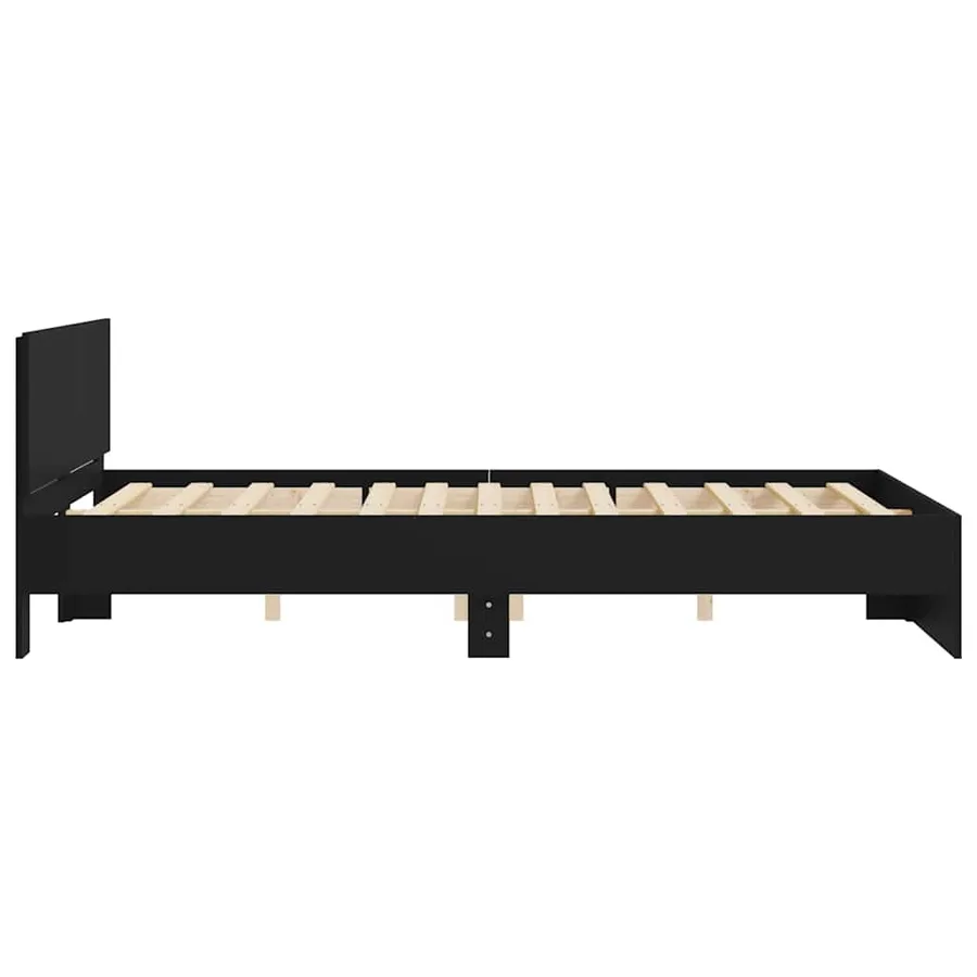 Cadre de lit sans matelas noir 140x190 cm - 6